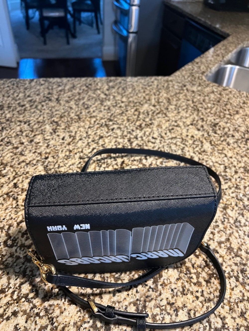 Marc Jacobs Black Crossbody Bag with White Logo - Picture 3 of 5